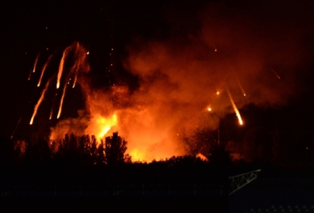 В Курской области тушат пожар в подземном хранилище боеприпасов