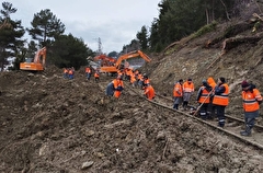 Порядка 50 метров желдороги повреждено сходом селевых масс в Сочи