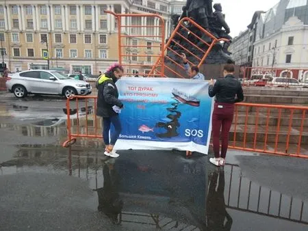 Митинг против загрязнения угольной пылью припортовых жилых районов проходит в центре Владивостока