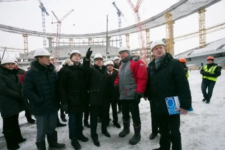 Вице-премьер Мутко посетил строящийся к ЧМ-2018 стадион "Екатеринбург-Арена"